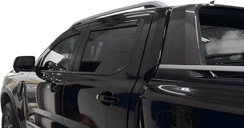 Optimal Co حراس المطر في القناة 2024-2026 لسيارة فورد رينجر XL XLT لاريت رابتور واقيات نوافذ جانبية مظللة - Image 3